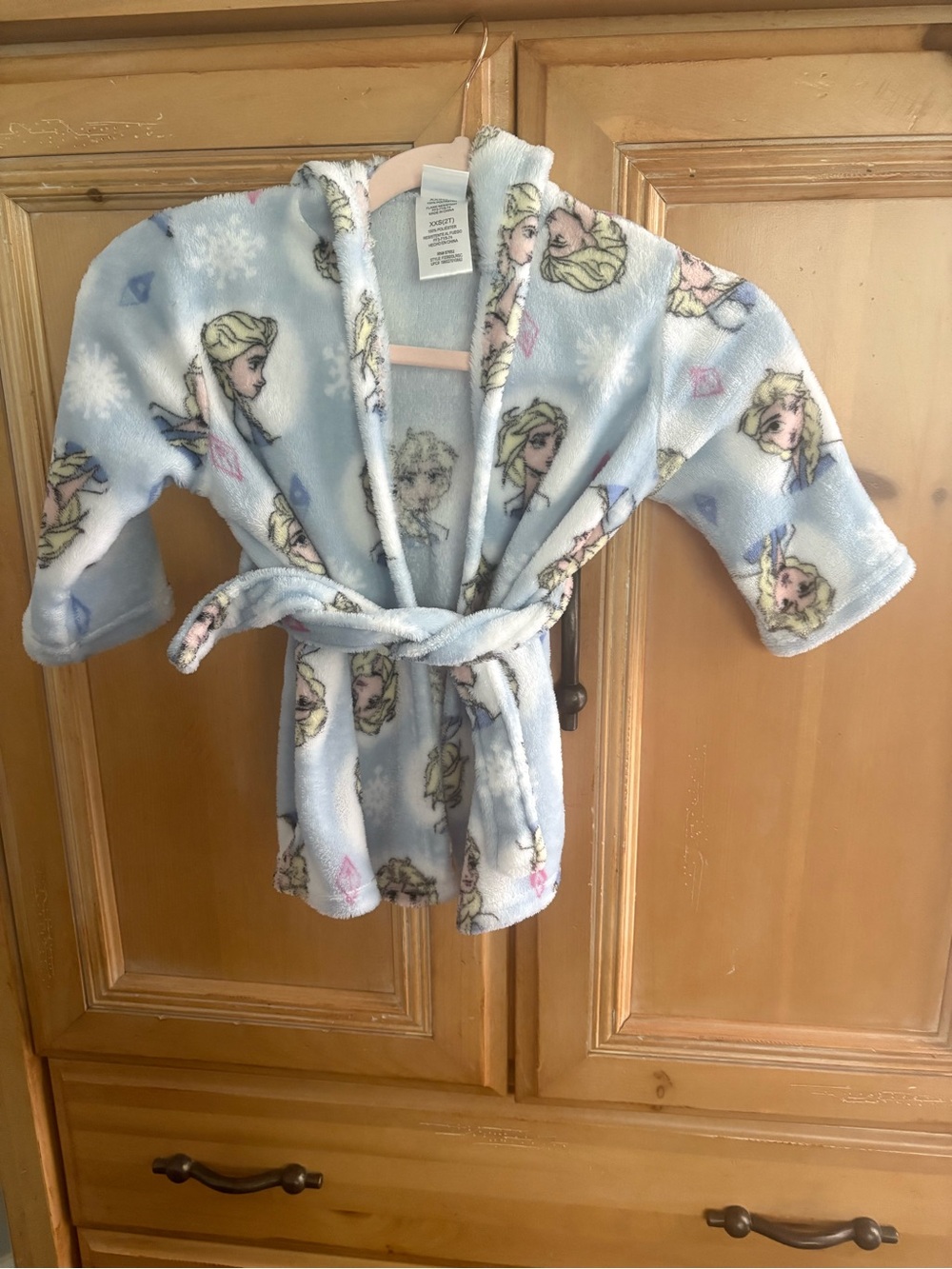 Disney Light Blue Frozen Elsa Hooded Fleece Robe